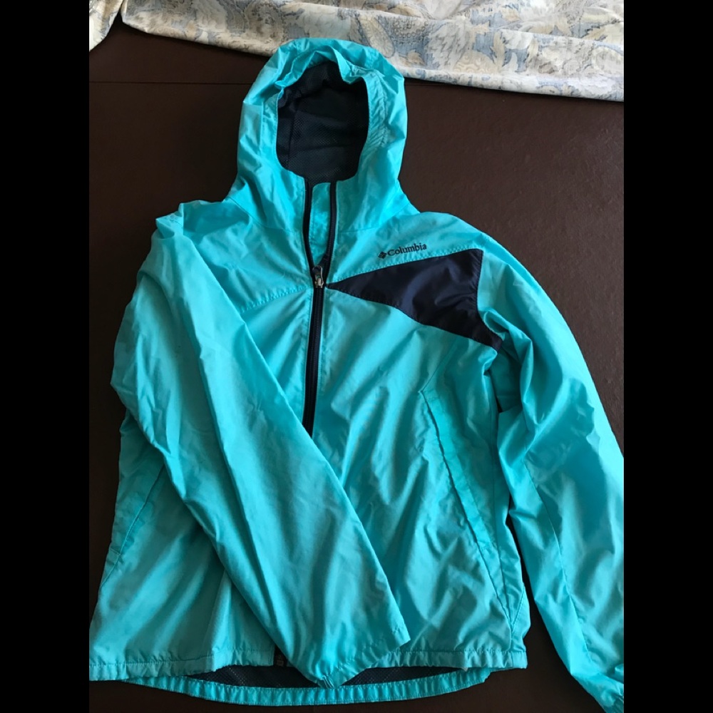 Girls blue Columbia windbreaker size L